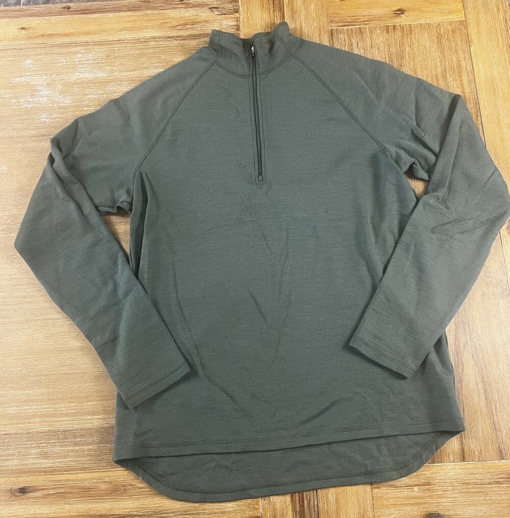 Ibex Merino Wool Quarter Zip Pullover XXL USA Made New Zealand Merino Green
